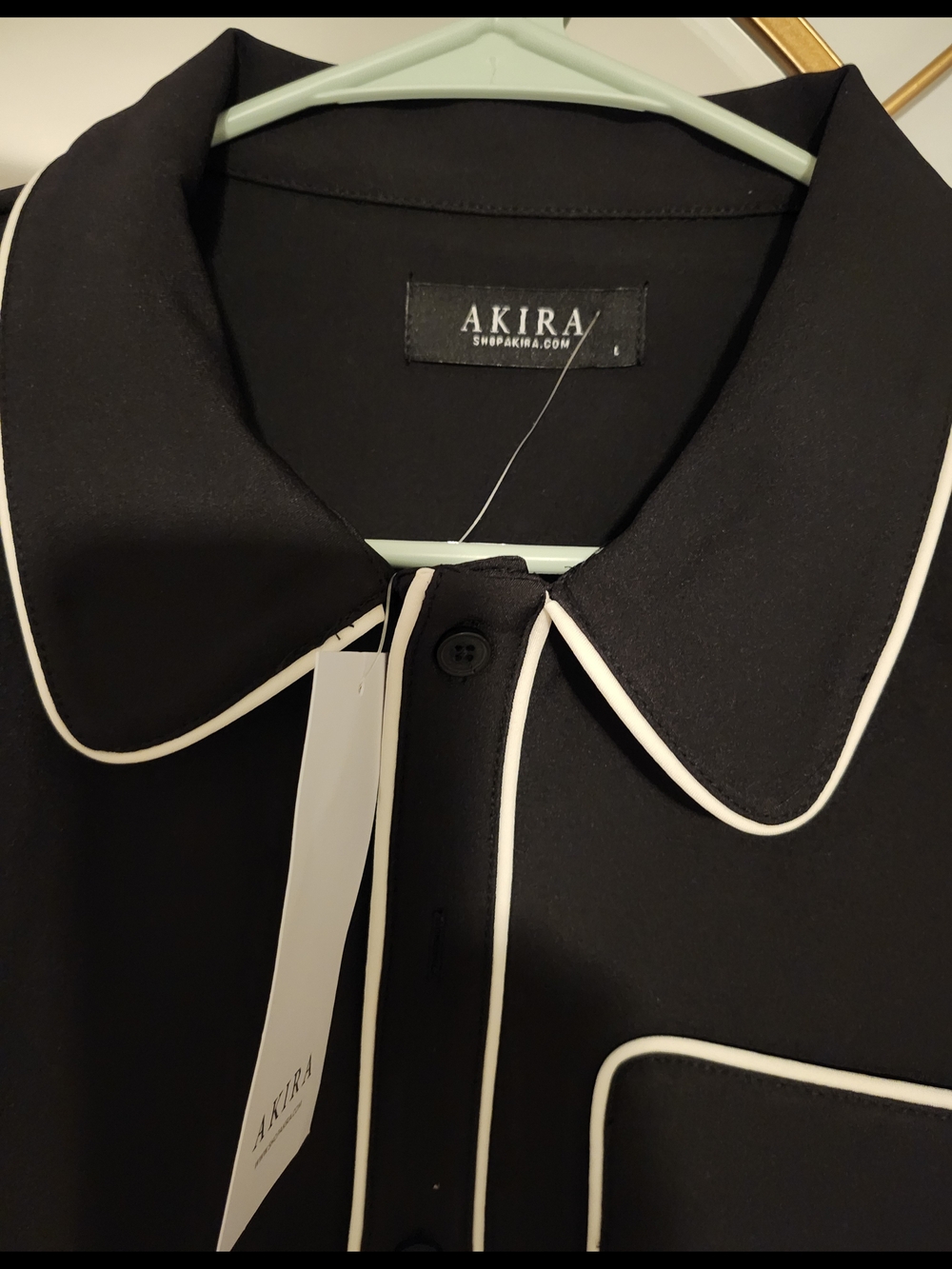 Akira Women's Party In The Back Button Down Top
